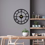 Wallity Pari Reloj de Pared Decorativo de Metal Negro